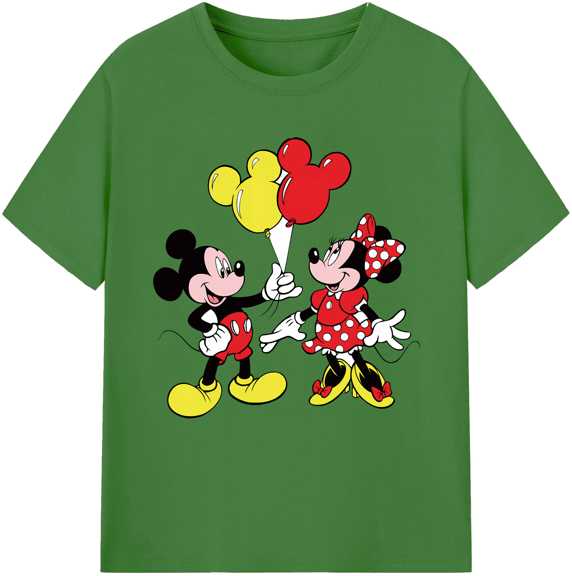 （画像用） ミッキーマウス Mickey Mouse レディースカジュアルプリントTシャツ（綿100％）